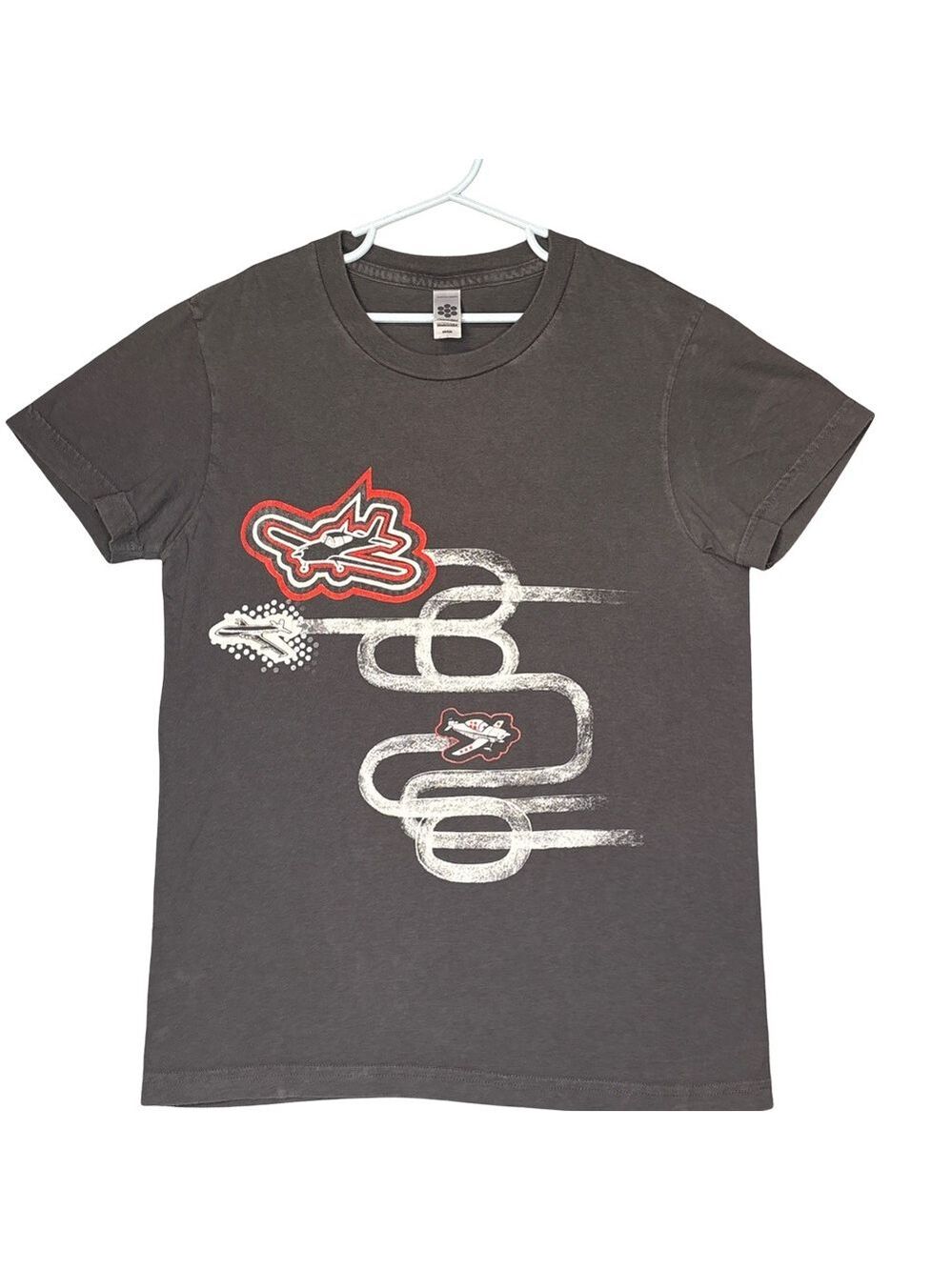 American Apparel Kids Charcoal Tee Airplane Graphic